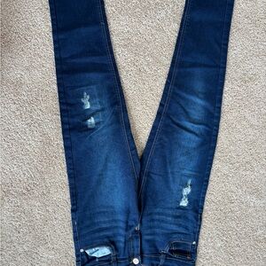 dELiA*s Dark Blue Women’s Skinny Jeans with Subtle Distress